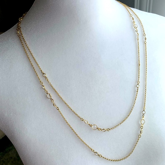 Gold chain with small crystals - Picture 2 of 4